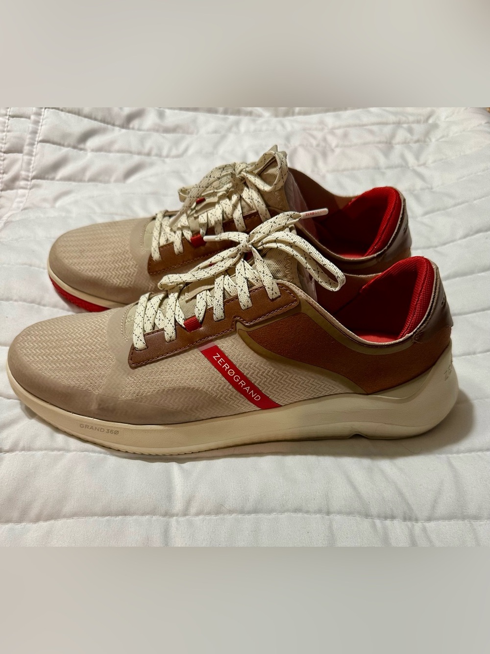 Cole Haan Tan and Red Zerogrand Men’s Sneakers